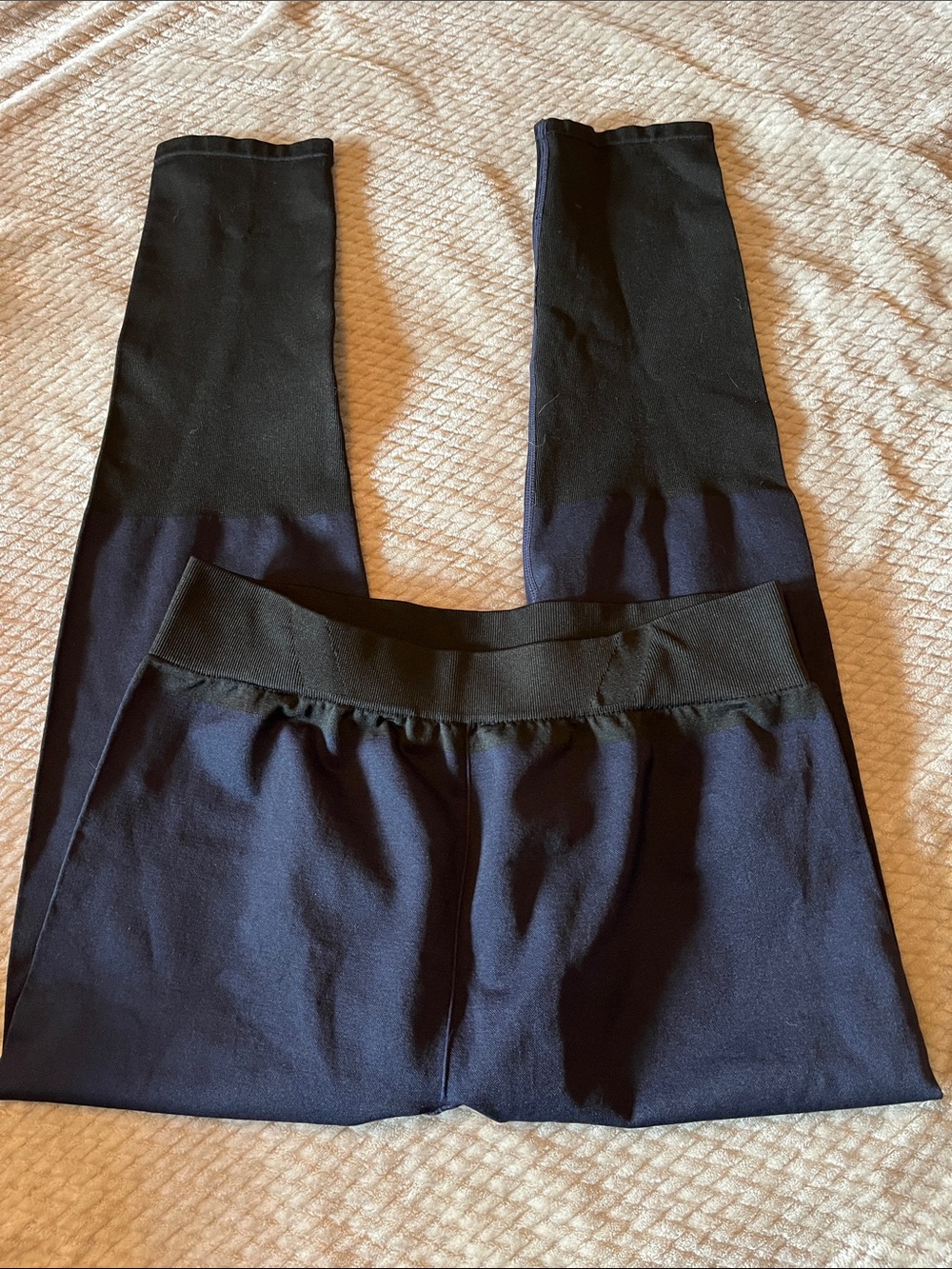 Fabletics Two-Tone Black and Navy Leggings